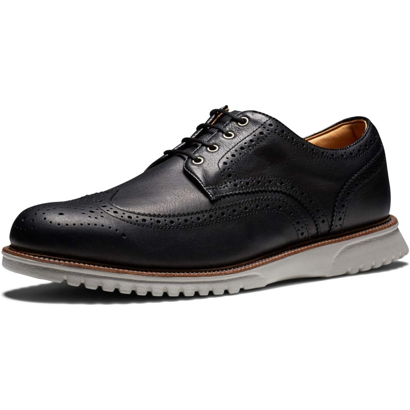 FootJoy Men’s Club Casuals Wing Tip Golf Shoe(Black) - FootJoy